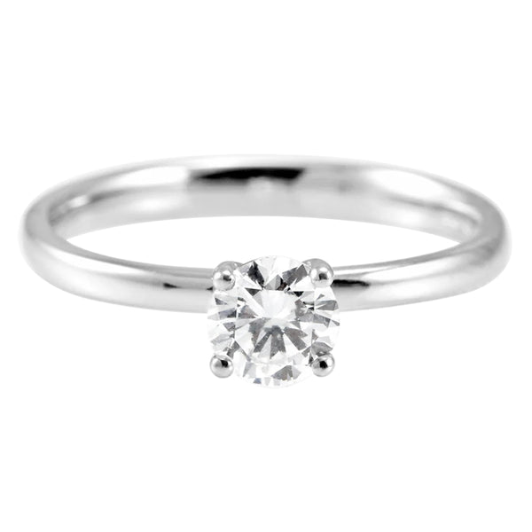The Clover Platinum 0.30ct Round Brilliant Cut Diamond Solitaire Engagement Ring