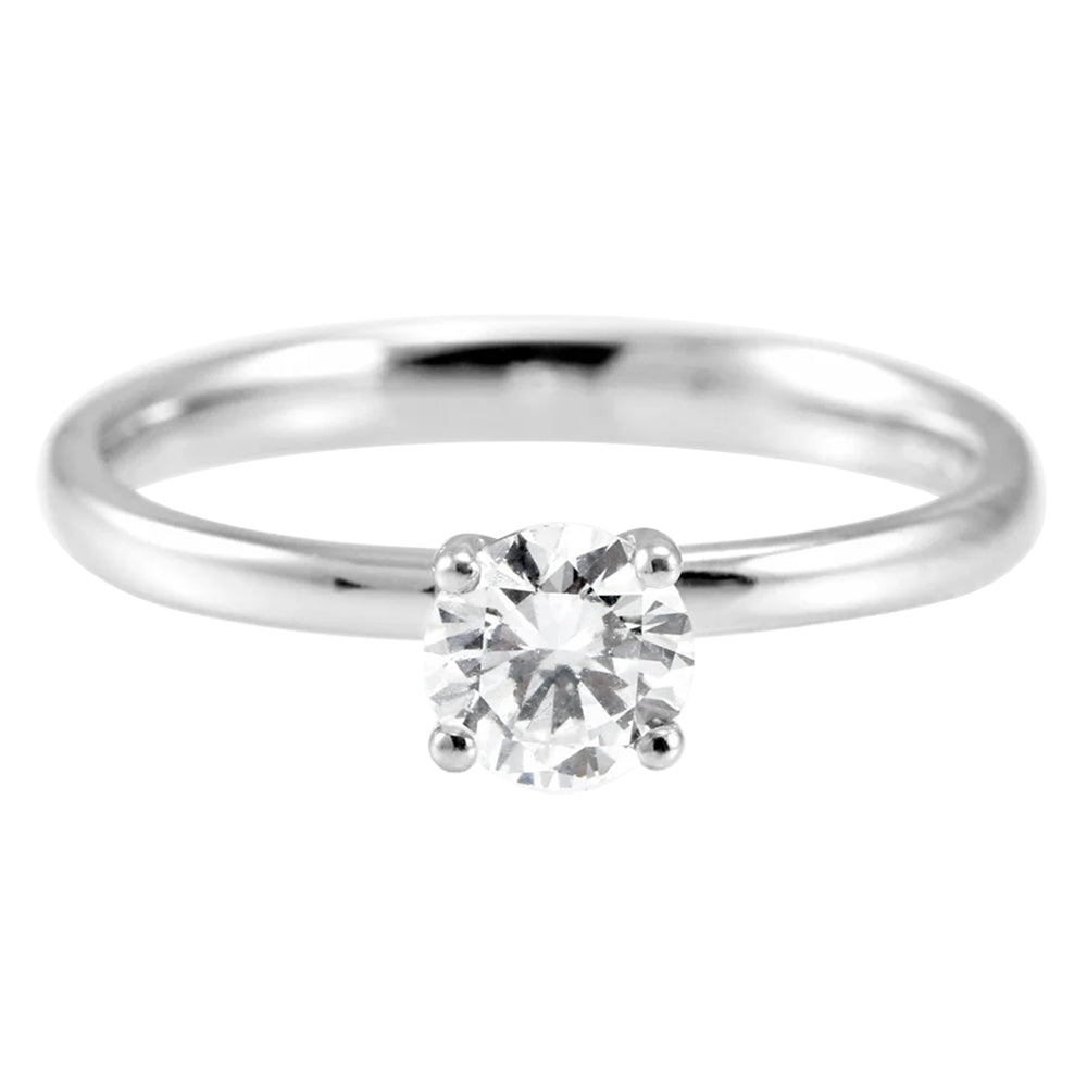 The Clover Platinum 0.50ct Round Brilliant Cut Diamond Solitaire Engagement Ring