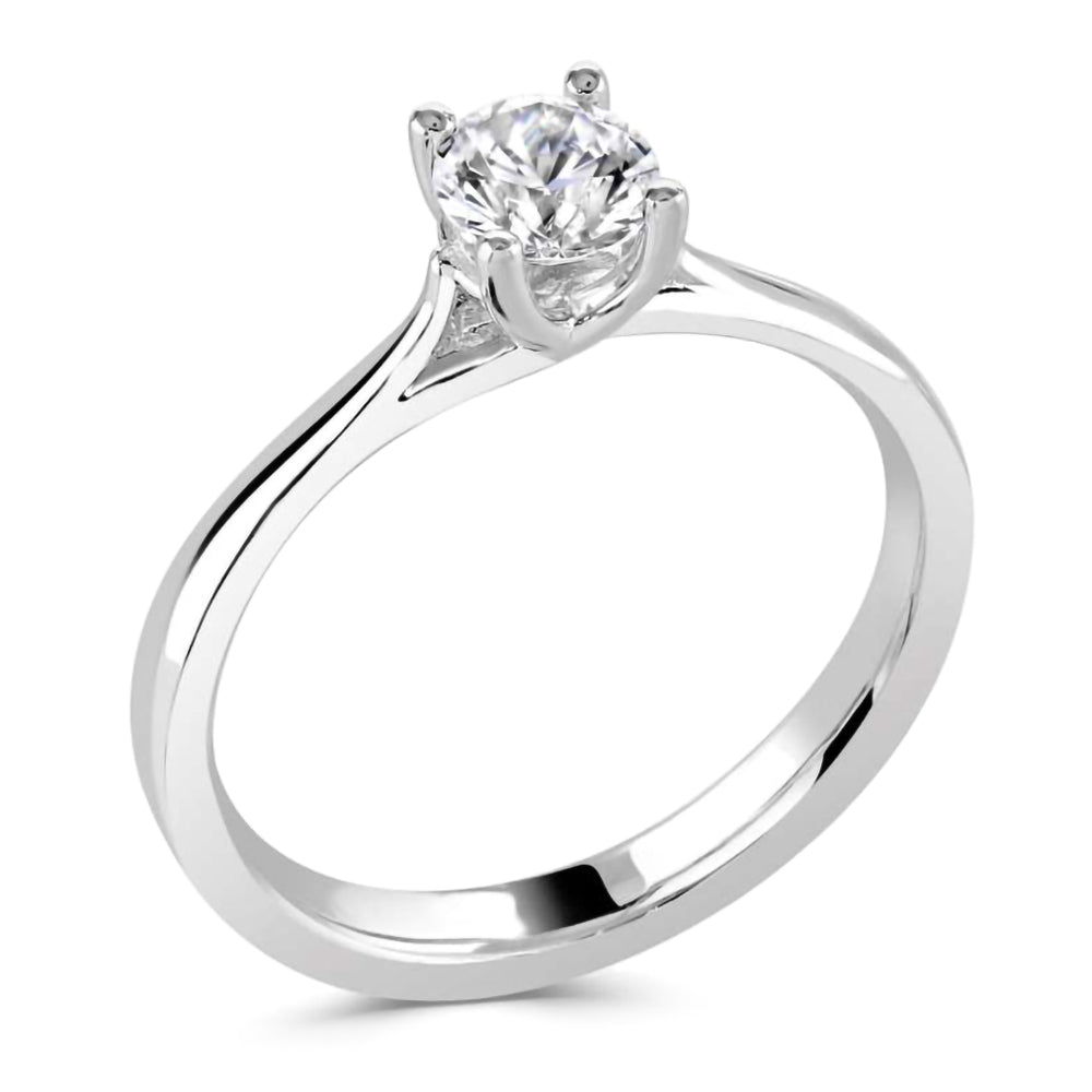 The Peony Platinum 0.30ct Round Brilliant Cut Diamond Solitaire Engagement Ring