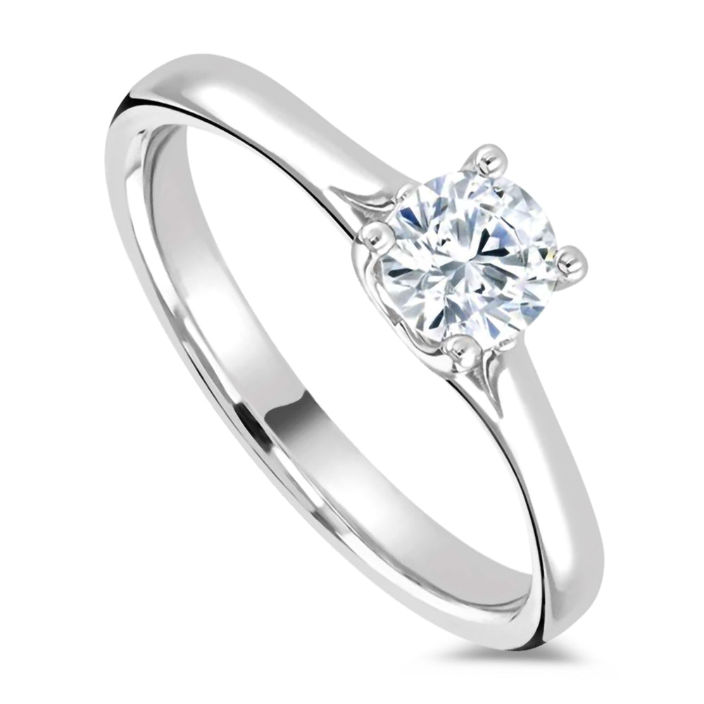 The Peony Platinum 0.30ct Round Brilliant Cut Diamond Solitaire Engagement Ring