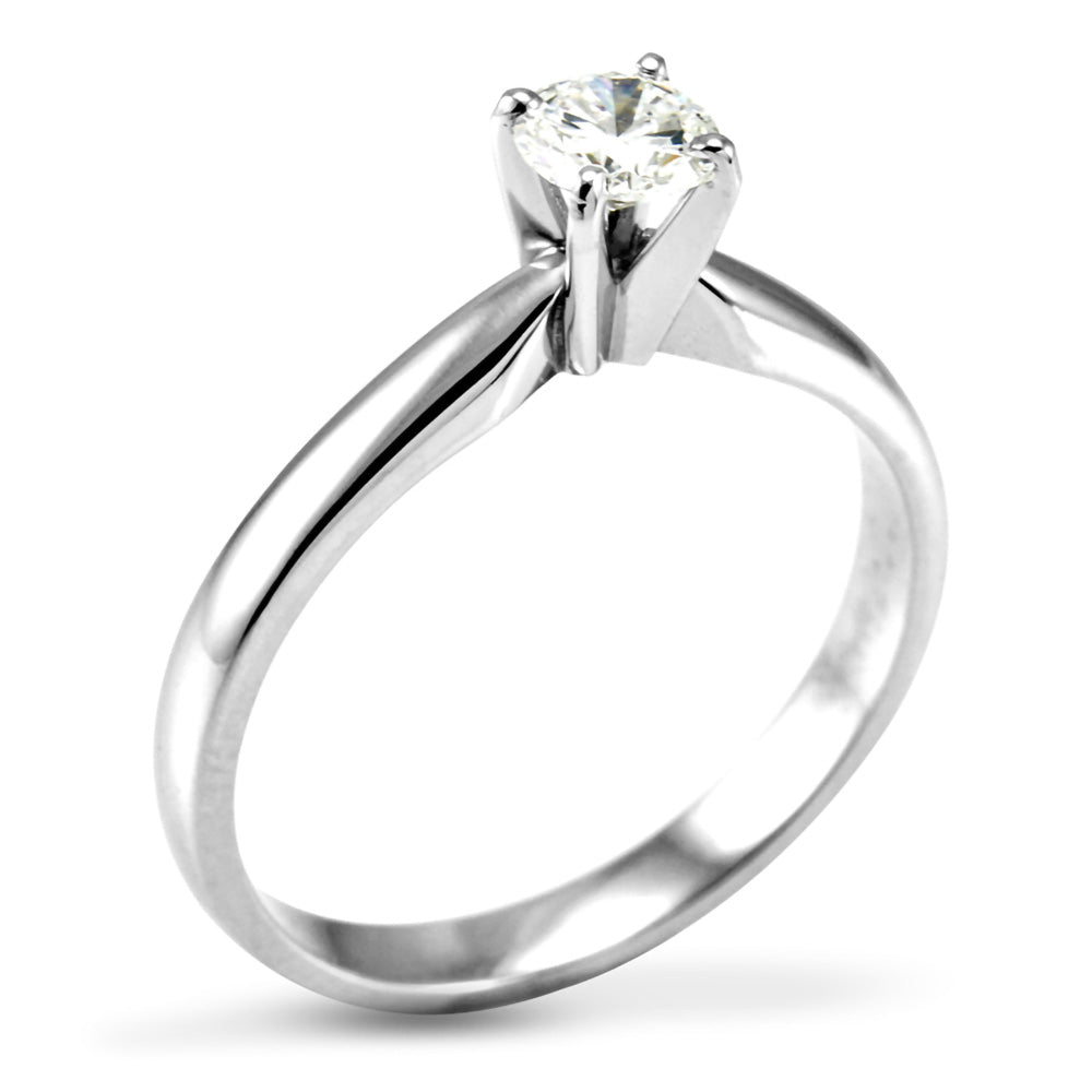 The Delphinium Platinum 0.31ct Round Brilliant Cut Diamond Solitaire Engagement Ring