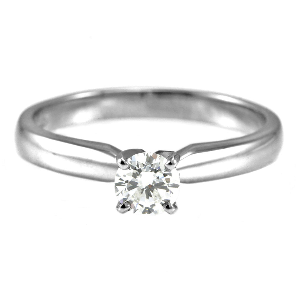 The Delphinium Platinum 0.31ct Round Brilliant Cut Diamond Solitaire Engagement Ring