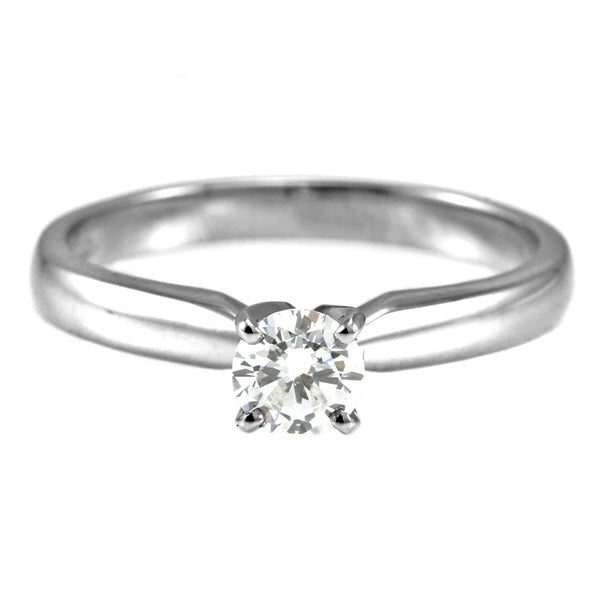 The Delphinium Platinum 0.30ct Round Brilliant Cut Diamond Solitaire Engagement Ring