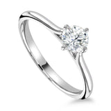 The Bluebell Platinum 0.40ct Round Brilliant Cut Diamond Solitaire Engagement Ring With 0.02ct Diamond Detailing
