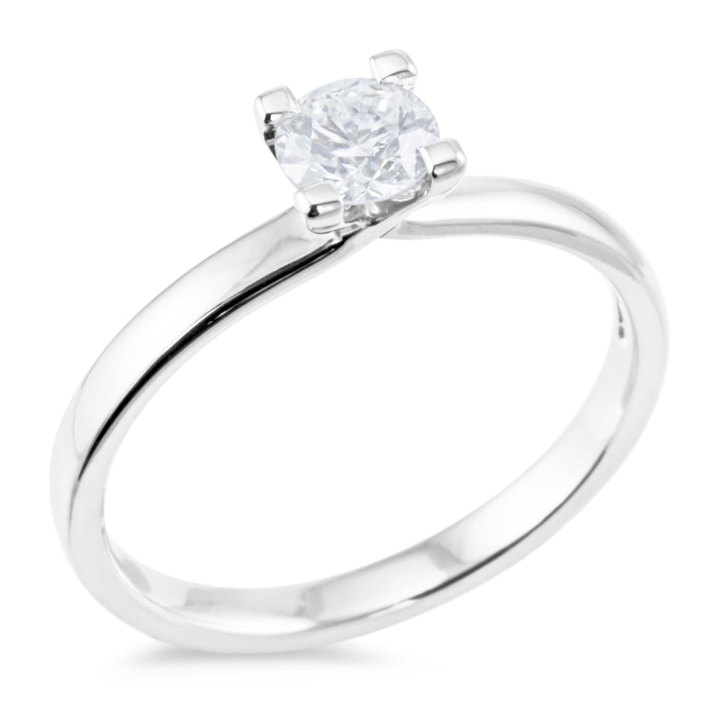 The Valerian Platinum Round Brilliant Cut Diamond Solitaire Engagement Ring