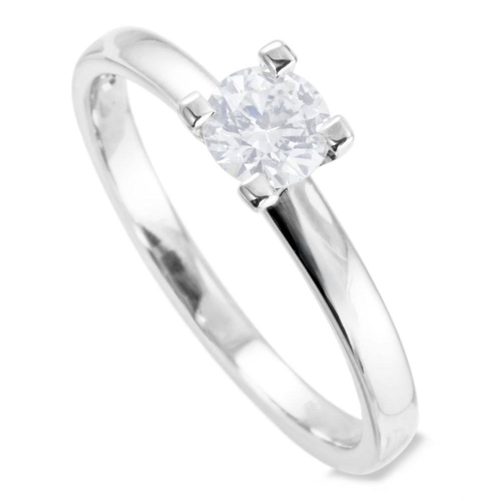 The Valerian Platinum Round Brilliant Cut Diamond Solitaire Engagement Ring