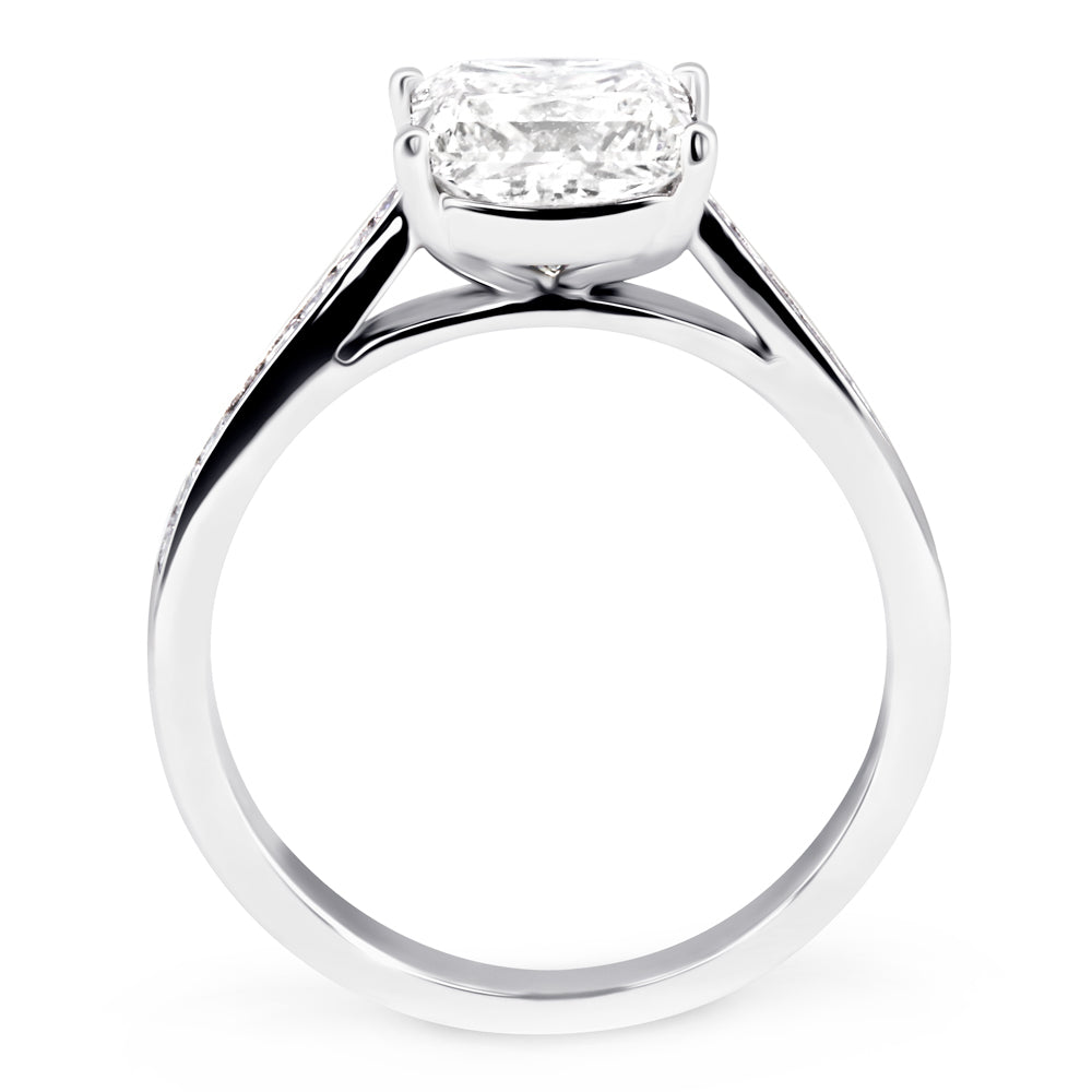 Platinum 2.26ct Princess Cut Diamond Set Shoulders Engagement Ring