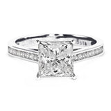 Platinum 2.26ct Princess Cut Diamond Set Shoulders Engagement Ring