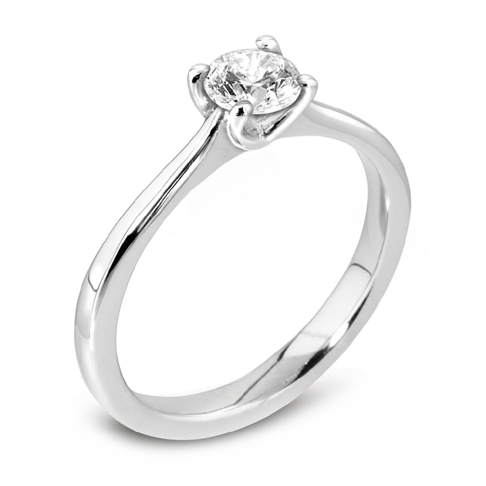 The Ianthe Platinum 0.40ct Round Brilliant Cut Diamond Solitaire Engagement Ring
