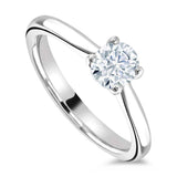 The Ianthe Platinum 0.40ct Round Brilliant Cut Diamond Solitaire Engagement Ring