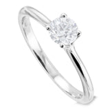 The Anemone Platinum Round Brilliant Cut Diamond Solitaire Engagement Ring With Diamond Detailing