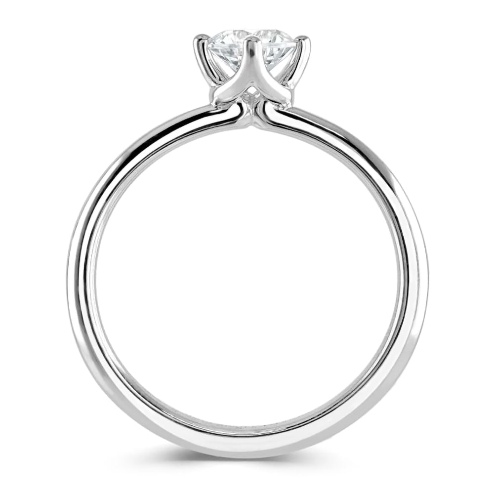 The Wisteria Platinum 0.42ct Round Brilliant Cut Diamond Solitaire Engagement Ring