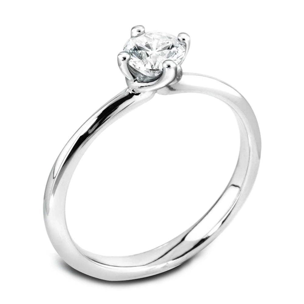 The Wisteria Platinum 0.42ct Round Brilliant Cut Diamond Solitaire Engagement Ring