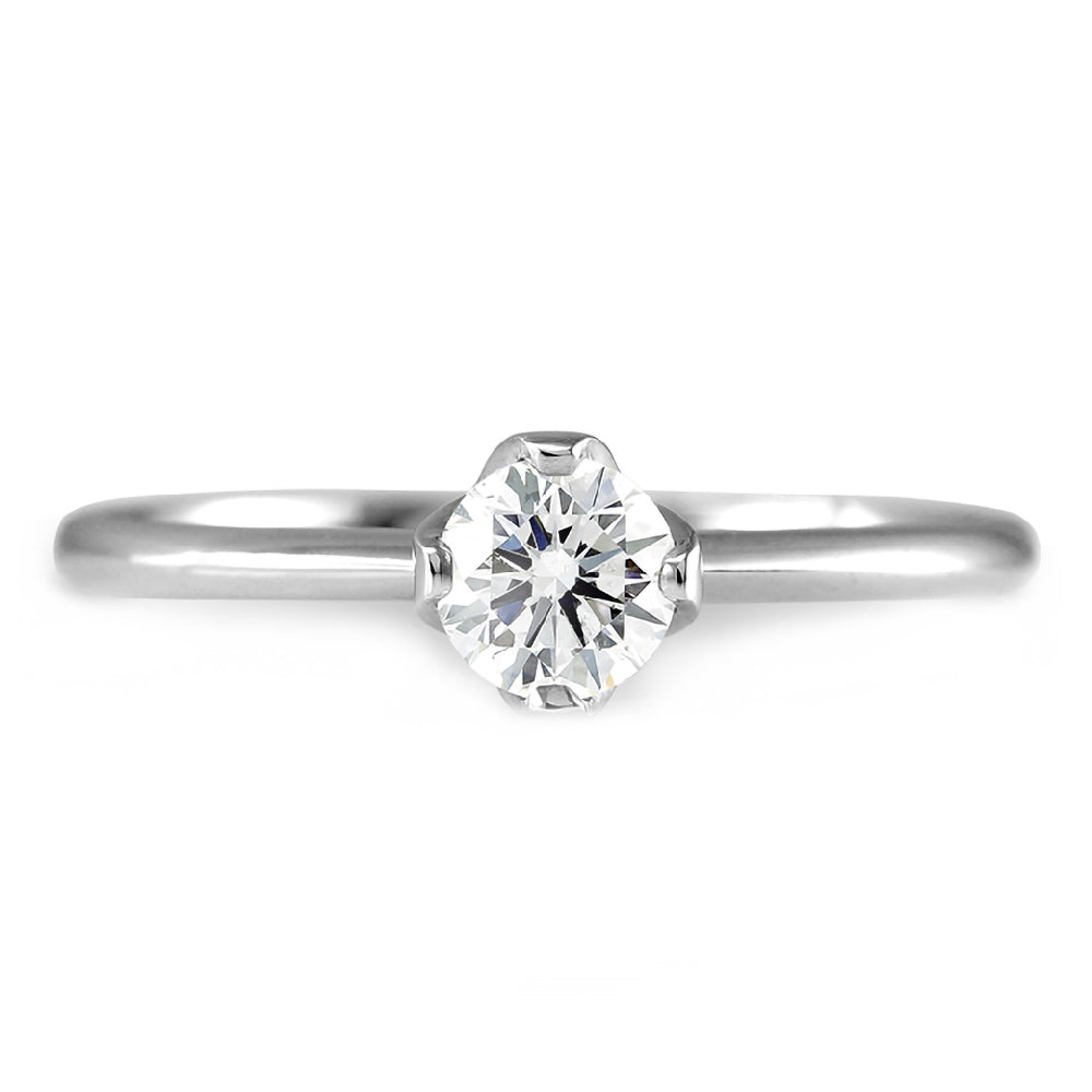 The Lotus Platinum 0.42ct Round Brilliant Cut Diamond Solitaire Engagement Ring