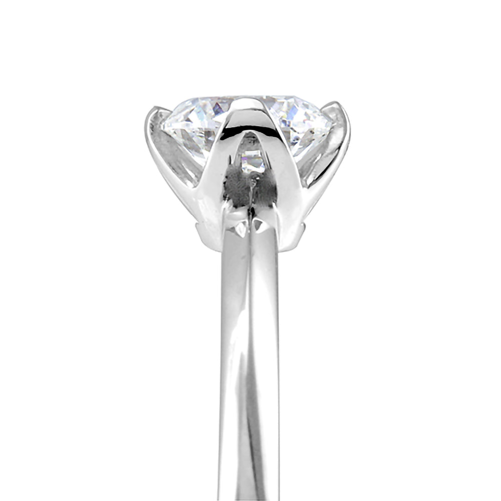 The Lotus Platinum 0.42ct Round Brilliant Cut Diamond Solitaire Engagement Ring