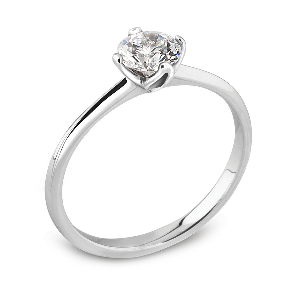 The Lotus Platinum 0.42ct Round Brilliant Cut Diamond Solitaire Engagement Ring