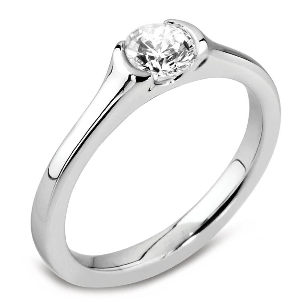 The Iris Platinum 0.40ct Round Brilliant Cut Diamond Solitaire Engagement Ring