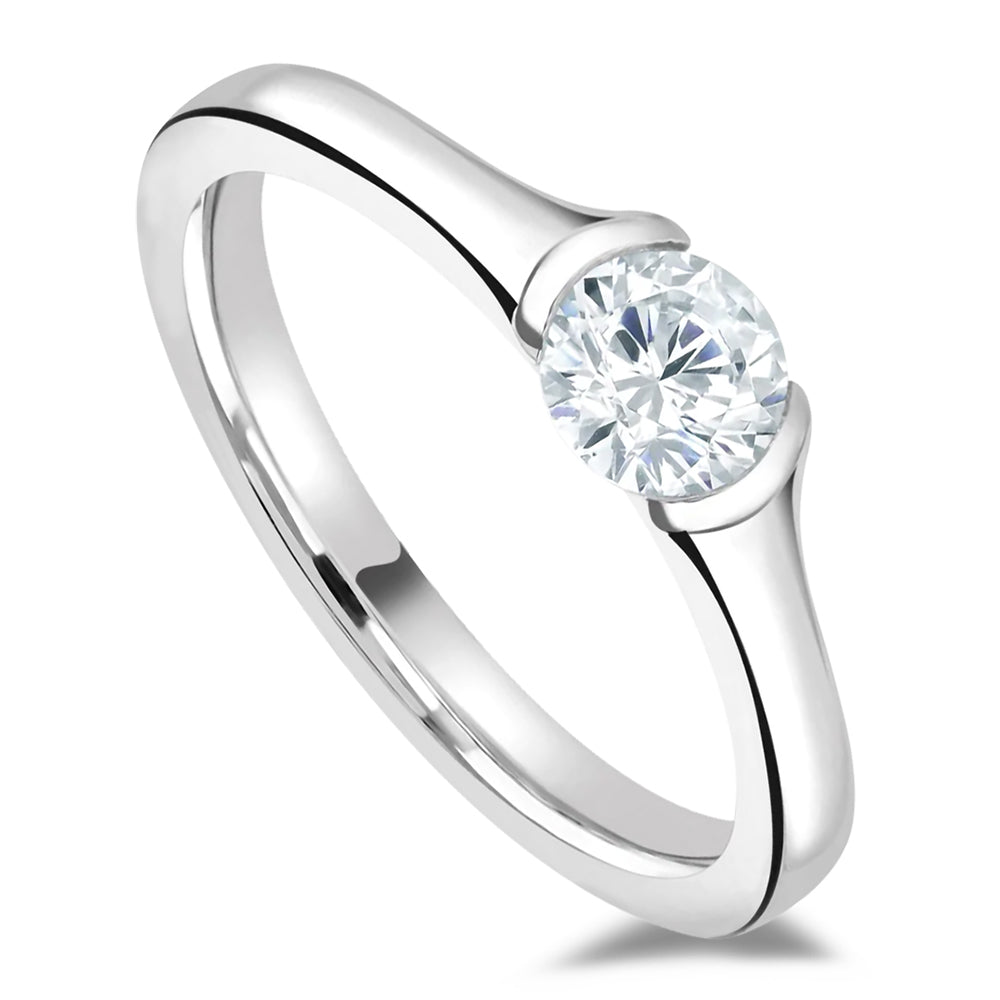 The Iris Platinum 0.40ct Round Brilliant Cut Diamond Solitaire Engagement Ring