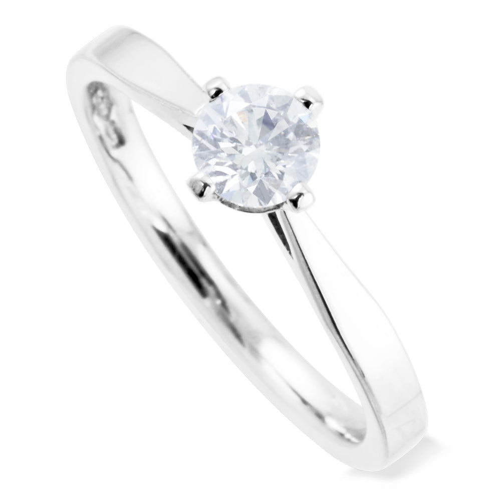 The Aspen Platinum 0.44ct Round Brilliant Cut Diamond Solitaire Engagement Ring