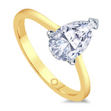18ct Yellow And White Gold 1.00ct Pear Cut Diamond Solitaire Engagement Ring
