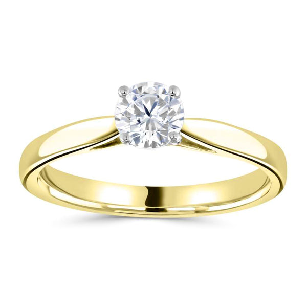 The Malva 18ct Yellow Gold 0.41ct Round Brilliant Cut Diamond Solitaire Engagement Ring