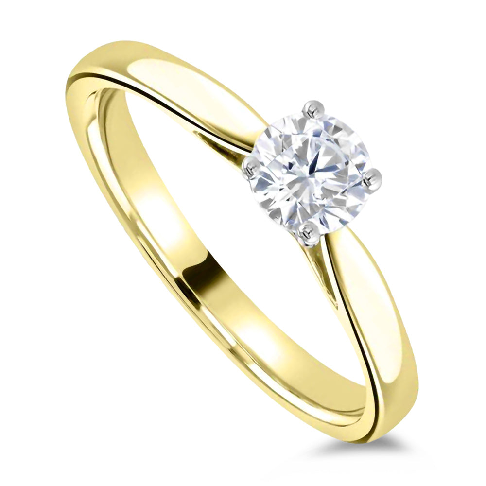 The Malva 18ct Yellow Gold 0.40ct Round Brilliant Cut Diamond Solitaire Engagement Ring