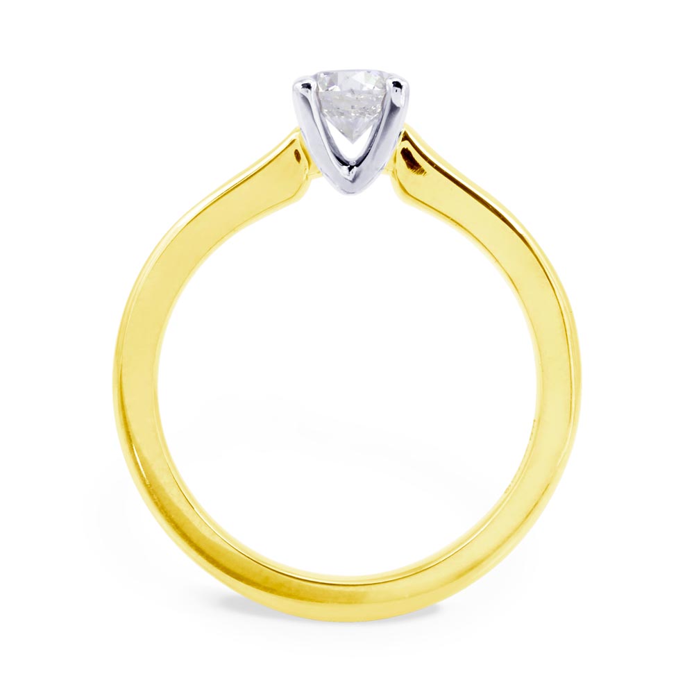 The Violet 18ct Yellow Gold And Platinum Round Brilliant Cut Diamond Solitaire Engagement Ring