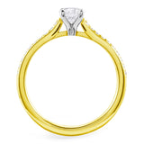 The Jasmine 18ct Yellow Gold 0.41ct Round Brilliant Cut Diamond Solitaire Engagement Ring With 0.10ct Diamond Set Shoulders