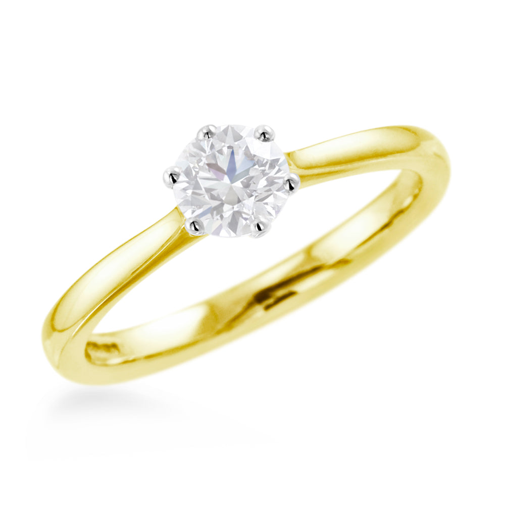 The Blossom 18ct Yellow Gold 0.40ct Round Brilliant Cut Diamond Solitaire Engagement Ring