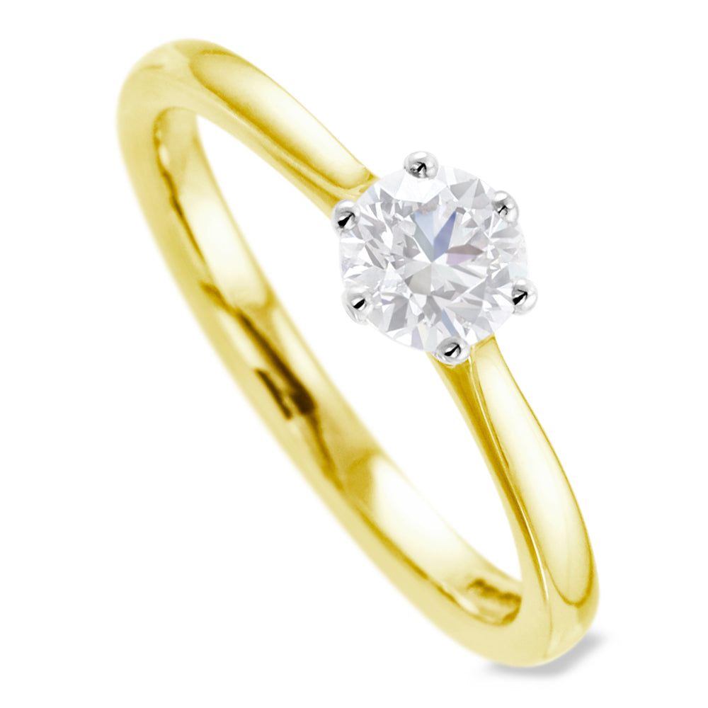 The Blossom 18ct Yellow Gold 0.40ct Round Brilliant Cut Diamond Solitaire Engagement Ring