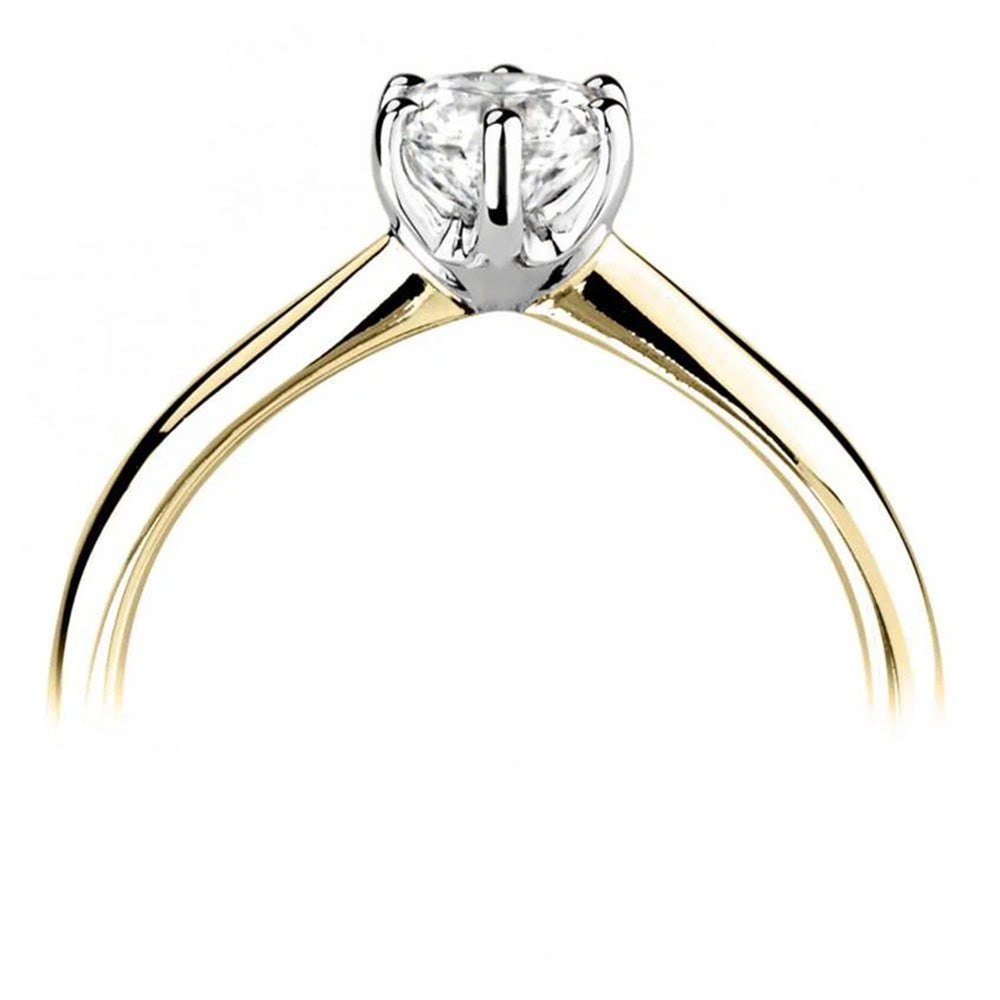 The Sunflower 18ct Yellow Gold 0.50ct Round Brilliant Cut Diamond Solitaire Engagement Ring