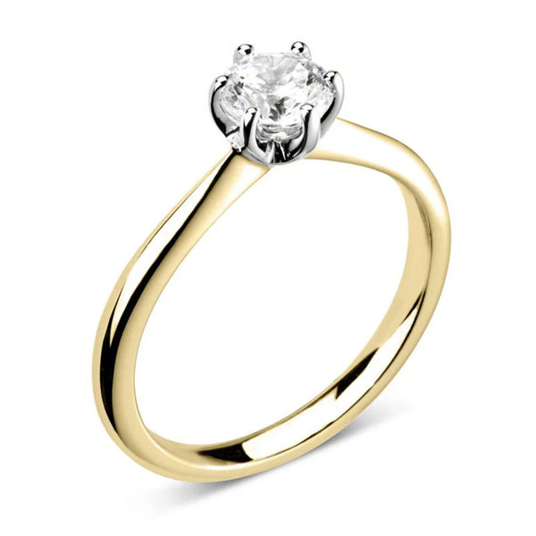 The Sunflower 18ct Yellow Gold 0.50ct Round Brilliant Cut Diamond Solitaire Engagement Ring