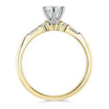 The Gloriosa 18ct Yellow Gold 0.50ct Round Brilliant Cut Diamond Solitaire Engagement Ring With 0.15ct Diamond Set Shoulders