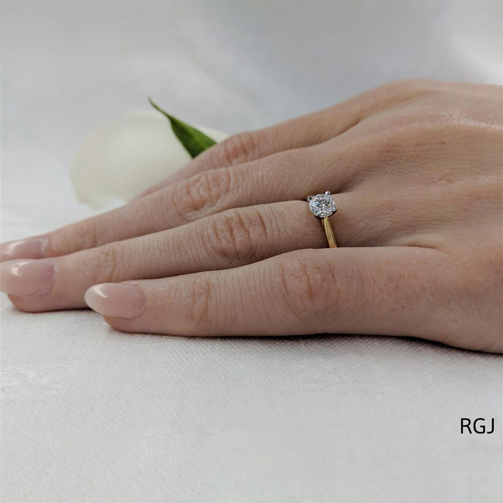 The Open Tulip 18ct Yellow Gold 0.40ct Round Brilliant Cut Diamond Solitaire Engagement Ring