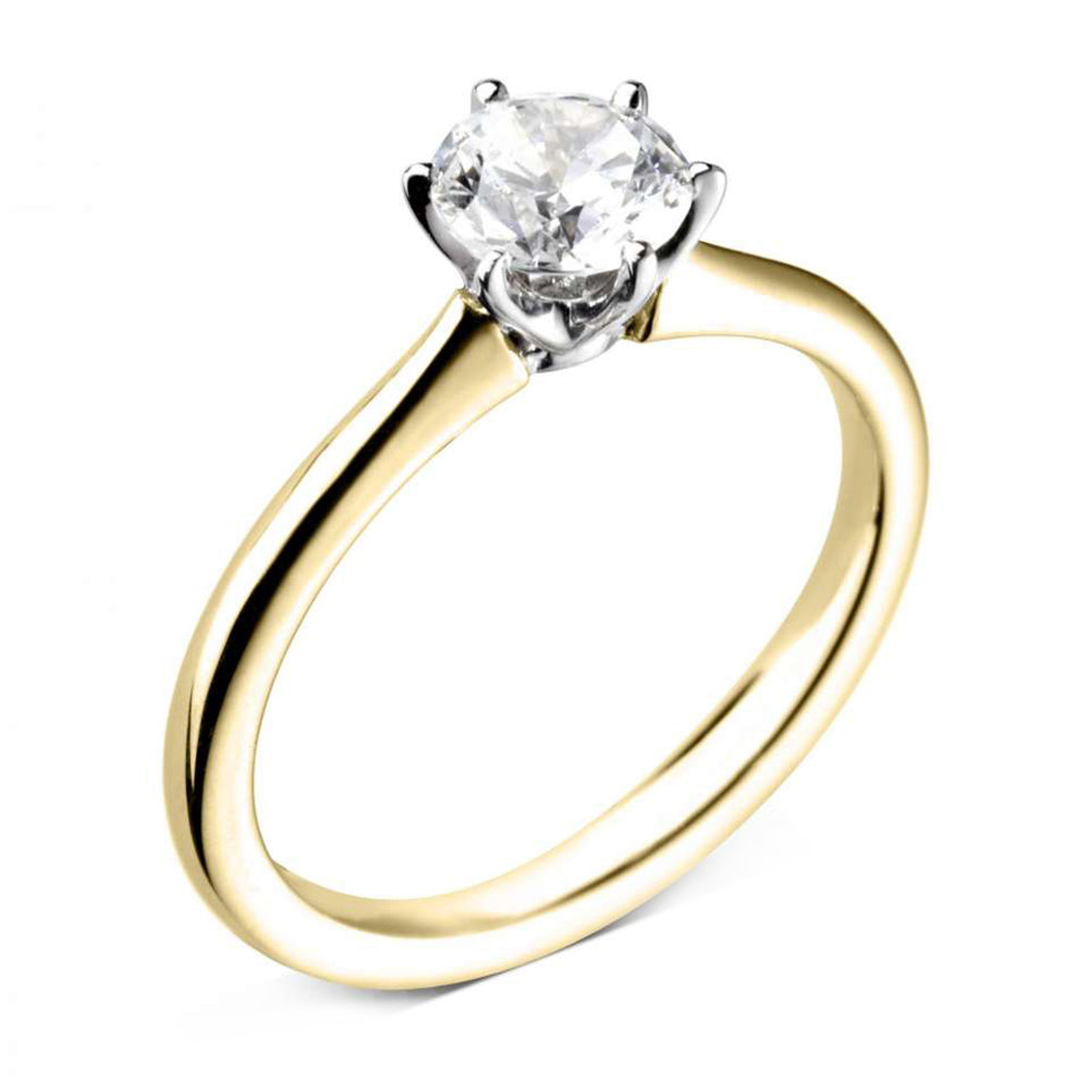 The Cherry Blossom 18ct Yellow Gold 0.70ct Round Brilliant Cut Diamond Solitaire Engagement Ring