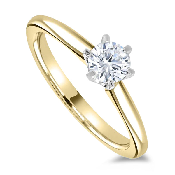 The Cherry Blossom 18ct Yellow Gold 0.70ct Round Brilliant Cut Diamond Solitaire Engagement Ring