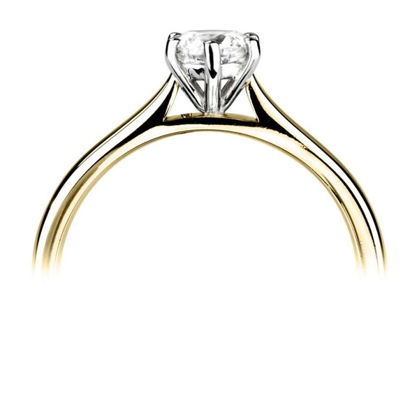 The Poppy 18ct Yellow Gold 0.50ct Round Brilliant Cut Diamond Solitaire Engagement Ring