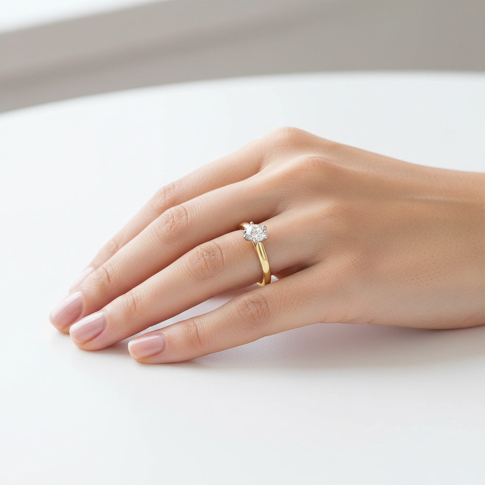 The Poppy 18ct Yellow Gold 0.41ct Round Brilliant Cut Diamond Solitaire Engagement Ring