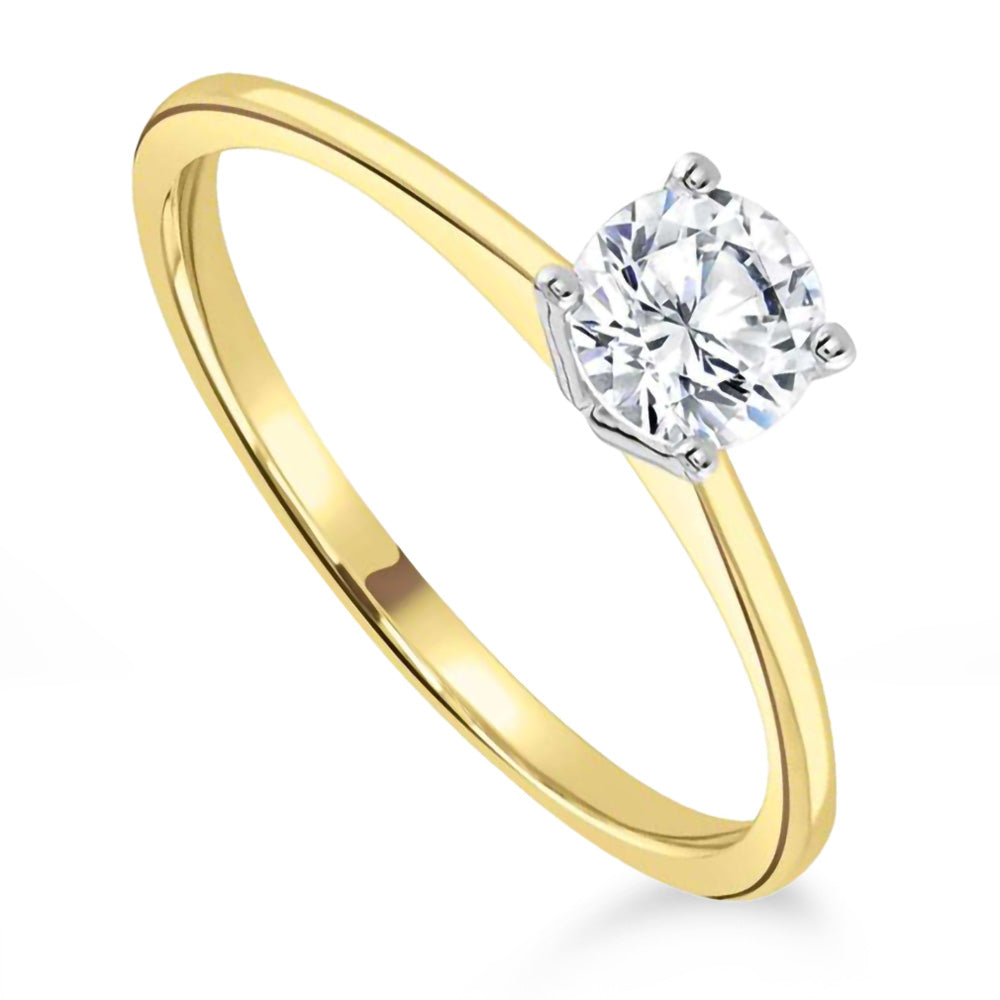 The Aster 18ct Yellow Gold Round Brilliant Cut Diamond Solitaire Engagement Ring