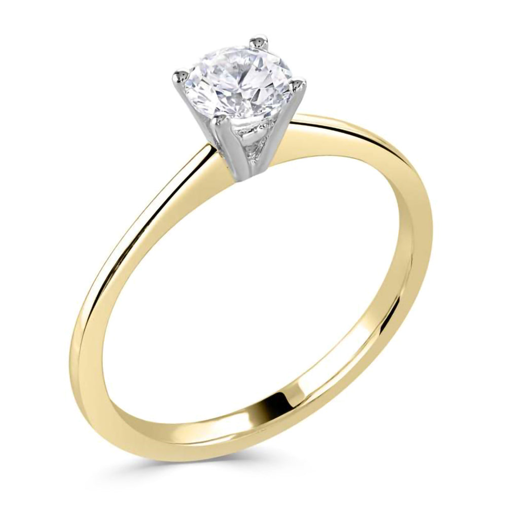 The Aster 18ct Yellow Gold Round Brilliant Cut Diamond Solitaire Engagement Ring