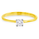 The Jasmine 18ct Yellow Gold 0.30ct Round Brilliant Cut Diamond Solitaire Engagement Ring