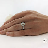 The Skye Duo Platinum 0.38ct Oval Cut Diamond Engagement Ring With 0.34ct Pink And White Diamond Halo And Diamond Set Shoulders