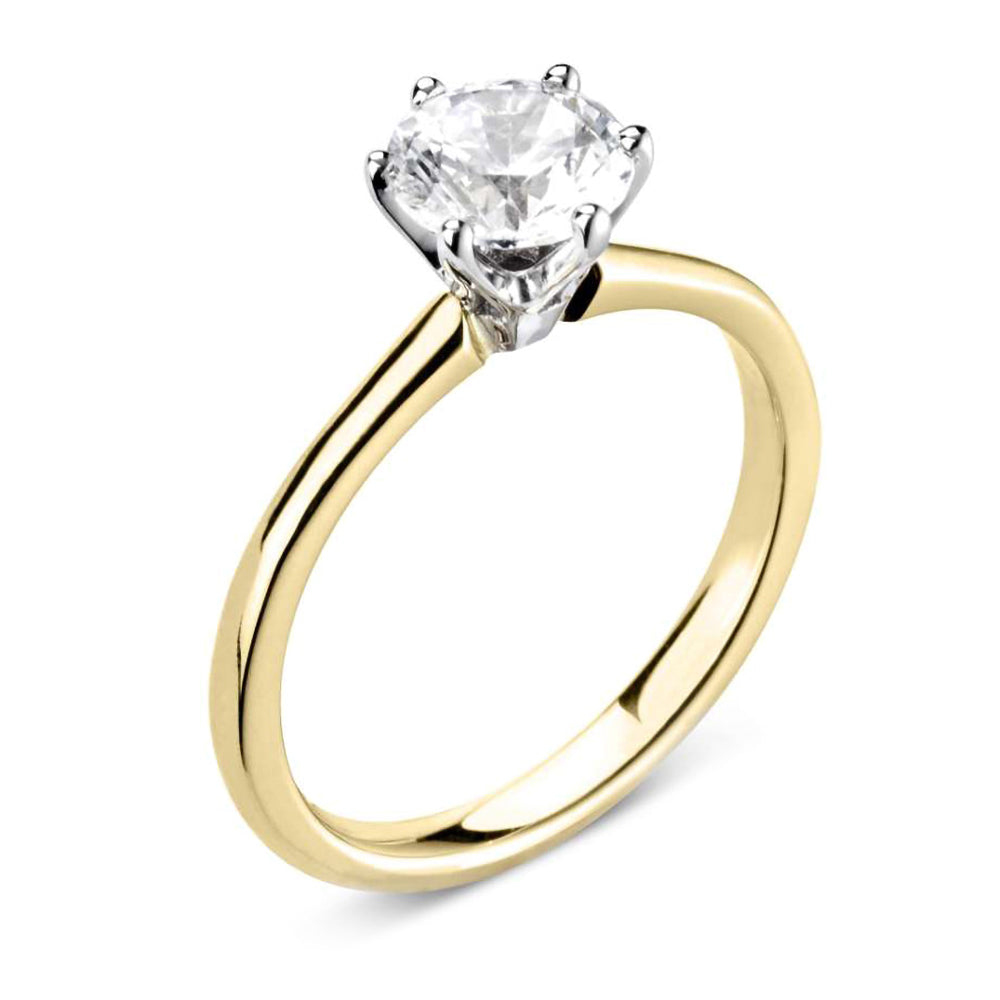 The Daffodil 18ct Yellow Gold 1.00ct Round Brilliant Cut Diamond Solitaire Engagement Ring