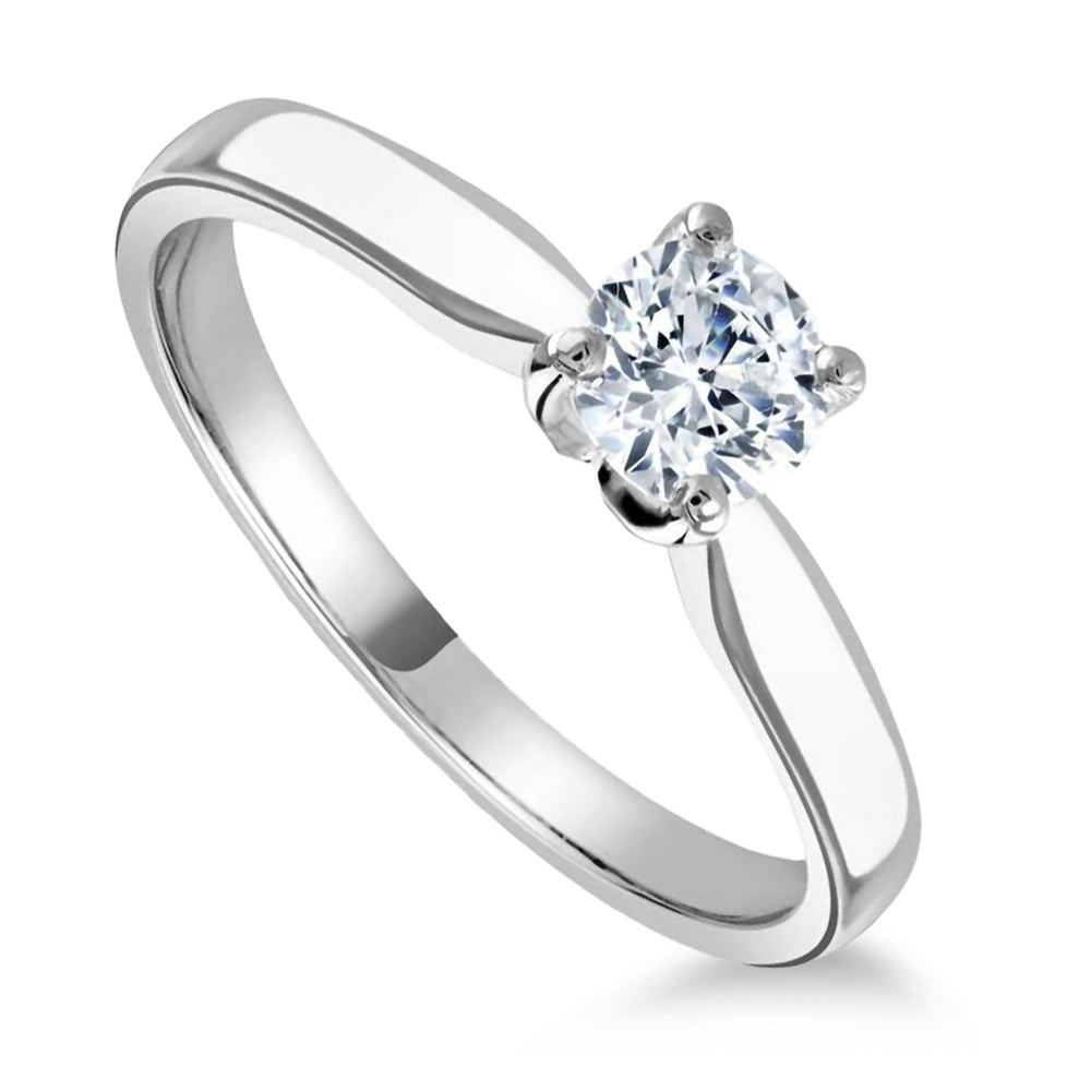 The Hyacinth Platinum 0.50ct Round Brilliant Cut Diamond Solitaire Engagement Ring