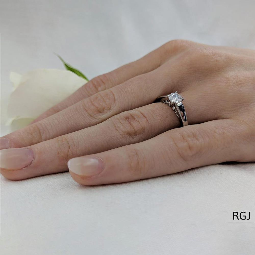 The Ballenas Platinum 0.50ct Round Brilliant Cut Diamond Solitaire Engagement Ring