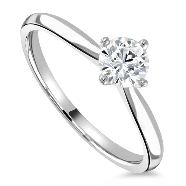 The Bellflower Platinum 0.41ct Round Brilliant Cut Diamond Solitaire Engagement Ring