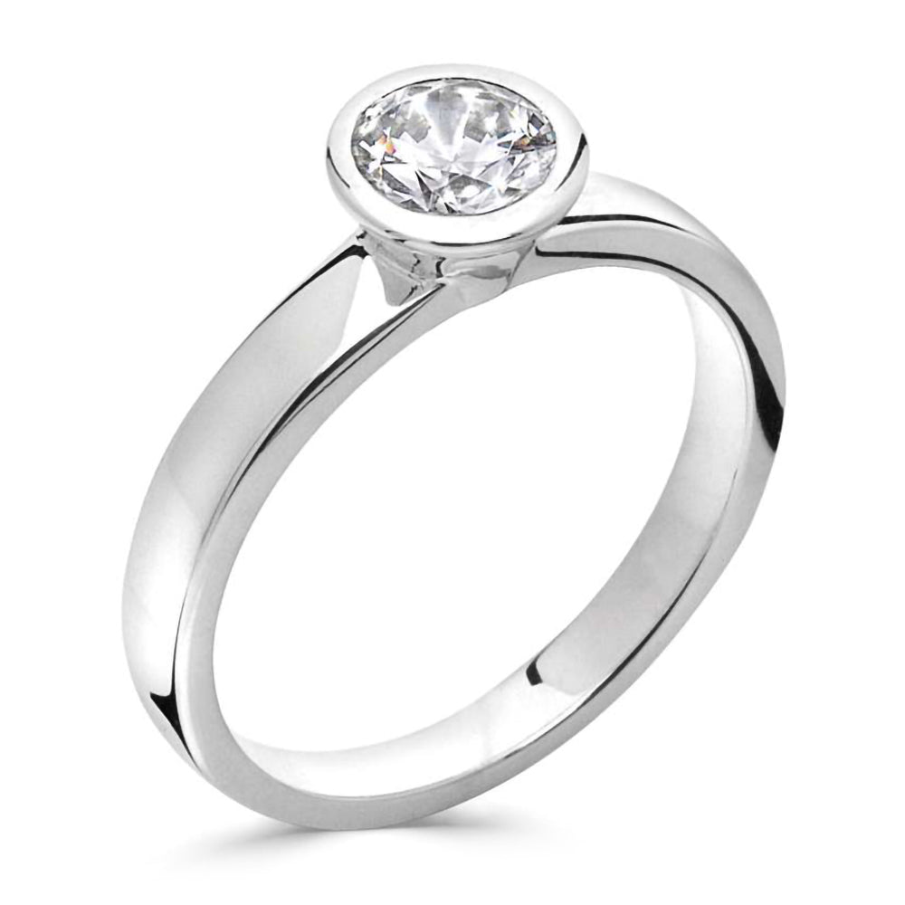 The Flora Platinum 0.90ct Round Brilliant Cut Diamond Solitaire Engagement Ring
