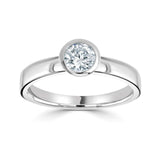 The Flora Platinum 0.90ct Round Brilliant Cut Diamond Solitaire Engagement Ring