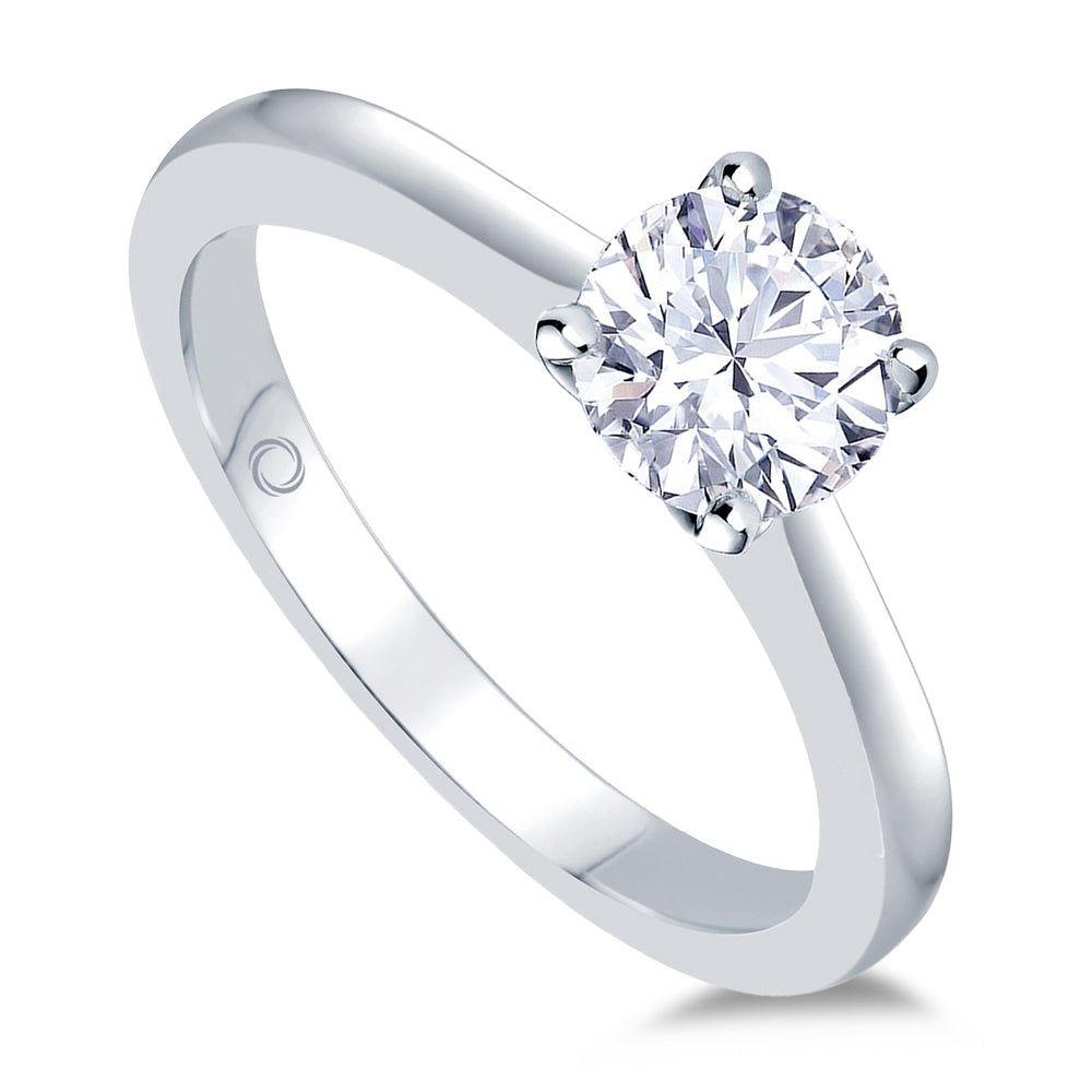Platinum 0.40ct Round Brilliant Cut Diamond Solitaire Engagement Ring