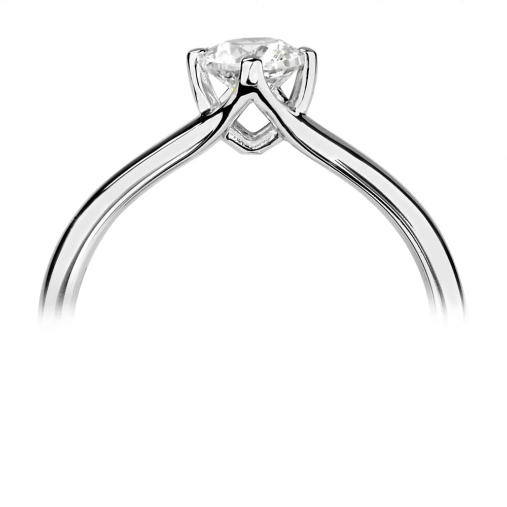The Primrose Platinum 0.40ct Round Brilliant Cut Diamond Solitaire Engagement Ring